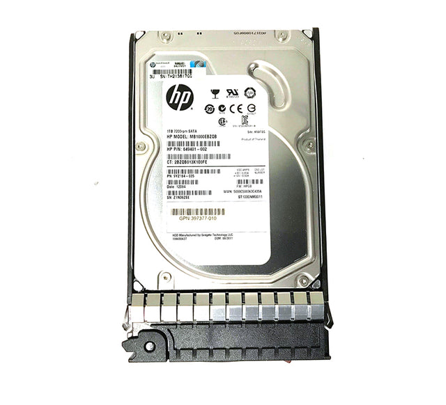 1TB 7200RPM SATA 3Gb/s LFF Hot-Pluggable 3.5-inch Midline Hard Drive with Tray for ProLiant Server