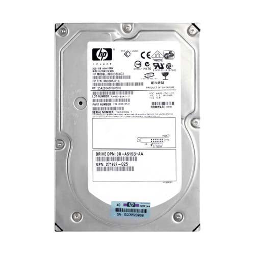 3R-A5158-AA HP 300GB 10000RPM Ultra320 SCSI 8MB Cache Hot-Swappable LVD 80-Pin 3.5-inch Hard Drive