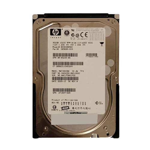 3R-A5234-AA HP 300GB 10000RPM Ultra320 SCSI 8MB Cache Hot-Pluggable LVD 80-Pin 3.5-inch Hard Drive