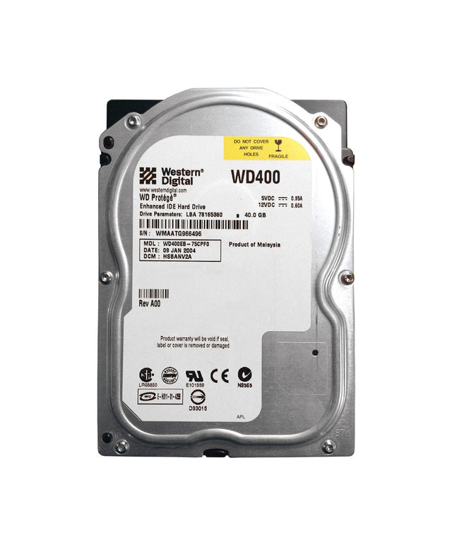 400EB-11CPF0 - Western Digital Protégé 40GB 5400RPM IDE Ultra ATA/100 (ATA-6) 2MB Cache 3.5-Inch Hard Drive