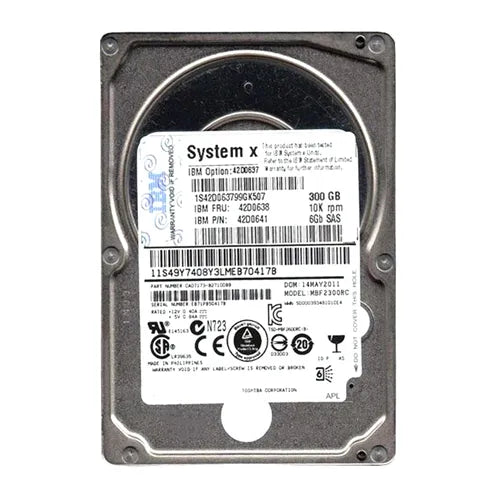 42D0638 IBM 300GB 10000RPM SAS 6Gb/s 64MB Cache 2.5-Inch Hard Drive