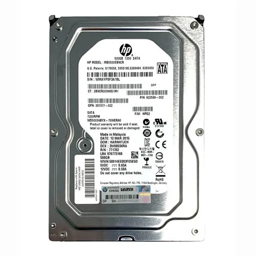 459316-001 HP 500GB 7200RPM SATA 3Gb/s NHP 32MB Cache LFF Hot-Pluggable 3.5-inch Midline Hard Drive with Tray