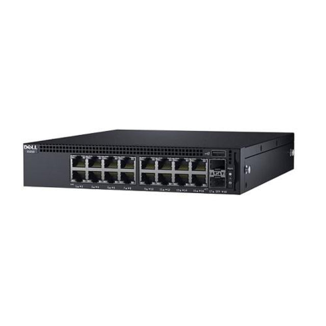 463-5909 - Dell Networking X1018 16 x Ports 10/100/1000Base-T + 2 x SFP Ports Layer2 Managed 1U Rack-Mountable Gigabit Ethernet Network Switch