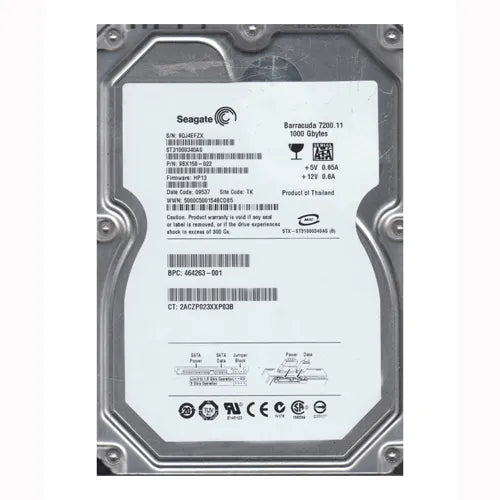 464263-001 HP 1TB 7200RPM SATA 3Gb/s 3.5-Inch Hard Drive