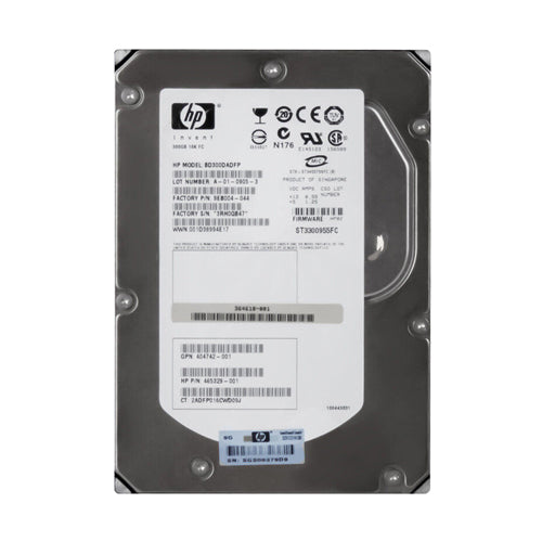 465329-001 HP 300GB 10000RPM Fibre Channel 2Gb/s 8MB Cache Hot-Pluggable Dual Port 3.5-inch Hard Drive