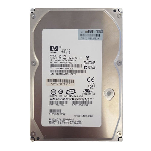 480528-002 HP 450GB 15000RPM SAS 3Gb/s Hot-Pluggable Low Profile 3.5-Inch Enterprise Hard Drive with Tray