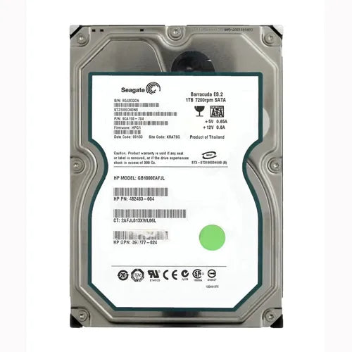 482483-004 HP 1TB 7200RPM SATA 3Gb/s NCQ LFF Hot-Pluggable 3.5-inch Midline Hard Drive with Tray for Gen1/7 ProLiant Server & Storage Array