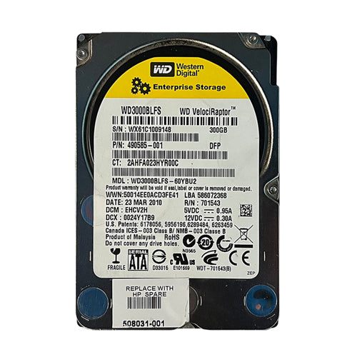 490585-001 HP 300GB 10000RPM SATA 6Gb/s 32MB Cache 2.5-inch Midline Hard Drive with IcePack Heatsink