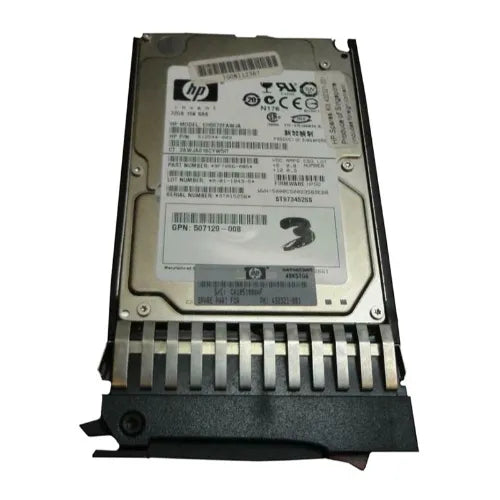 507129-008-NC - HP 72GB 15000RPM SAS 6Gb/s Hot-Pluggable Dual Port SFF 2.5-Inch Hard Drive with Tray