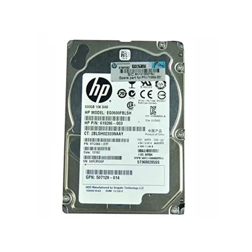 507129-014-IX1 - HP 600GB 10000RPM SAS 6Gb/s Hot-Pluggable SFF 2.5-inch Hard Drive with Smart Carrier for Gen8/9 ProLiant Server/Storage Array