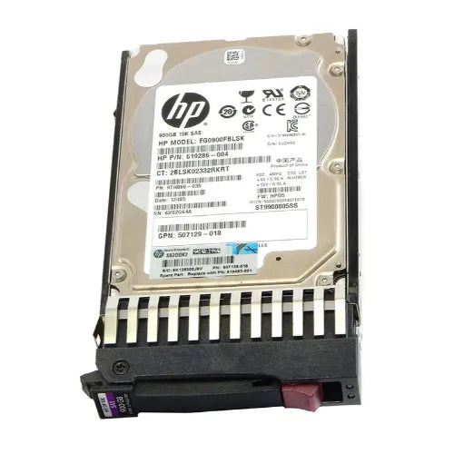 507129-018-GEN - HP 900GB 10000RPM SAS 6Gb/s Hot-Pluggable Dual Port SFF 2.5-Inch Enterprise Hard Drive with Smart Carrier for Gen8/9 ProLiant Server/Storage Array