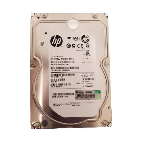 507618-002-NC - HP 1TB 7200RPM SAS 6Gb/s Hot-Pluggable Dual Port LFF 3.5-inch Midline Hard Drive with Tray for ML350 Gen6 ProLiant Server
