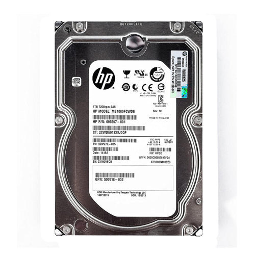 507618-002 HP 1TB 7200RPM SAS 6Gb/s LFF Hot-Pluggable Dual Port 3.5-inch Midline Hard Drive with Tray for ML350 Gen6 ProLiant Server