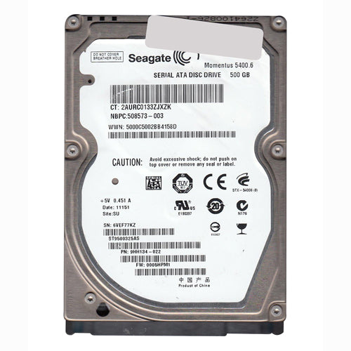 508573-003 HP 500GB 5400RPM SATA 3Gb/s NCQ 8MB Cache 2.5-inch Hard Drive