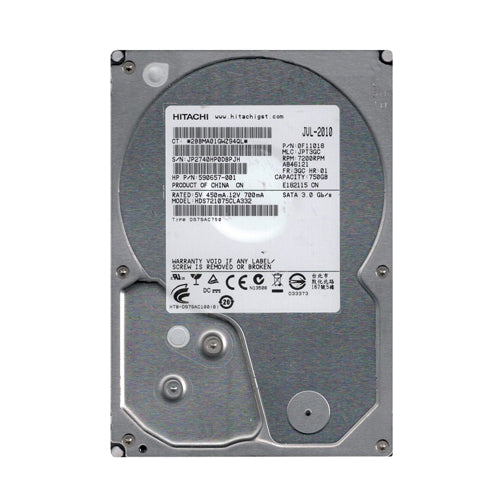 590657-001 HP 750GB 7200RPM SATA 3Gb/s NCQ 32MB Cache Hot-Pluggable 3.5-inch Midline Hard Drive