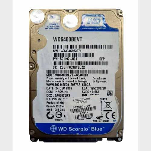 597600-001 HP 640GB 5400RPM SATA 3Gb/s 2.5-Inch Hard Drive