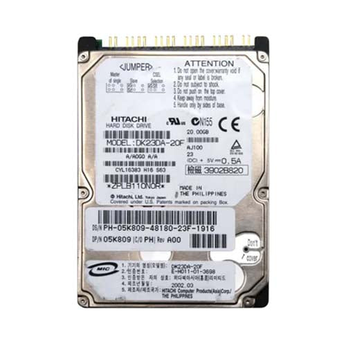 5K809 Dell 20GB 4200RPM IDE Ultra ATA/100 (ATA-6) 2MB Cache 2.5-Inch Hard Drive
