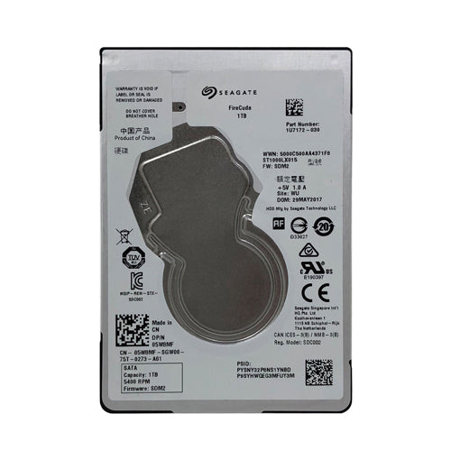 5W8MF Dell 1TB 5400RPM SATA 6Gb/s 64MB Cache 2.5-Inch Hard Drive