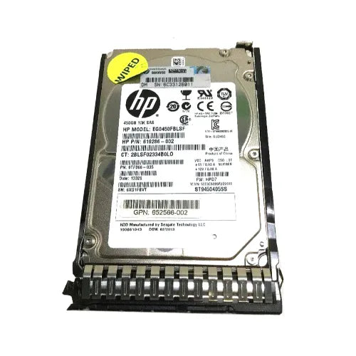 619286-002-NT - HP 450GB 10000RPM SAS 6Gb/s Hot-Swappable SFF 2.5-Inch Enterprise Hard Drive with Tray for P6000 Series M6625 EVA Enclosures
