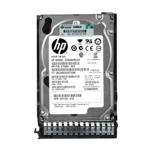 619286-003-1 - HP 600GB 10000RPM SAS 6Gb/s Hot-Pluggable Dual Port SFF 2.5-inch Hard Drive with Tray for Gen1/7 ProLiant Server/Storage System