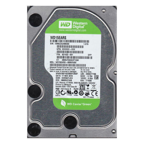 621432-001 HP 1.5TB 5400RPM SATA 3Gb/s 3.5-Inch Hard Drive