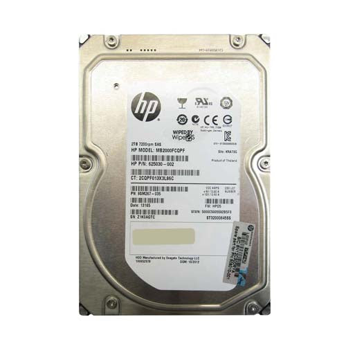 625030-002 HP 2TB 7200RPM SAS 6Gb/s Hot-Pluggable 3.5-Inch Midline Hard Drive for ProLiant Servers