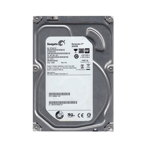 625292-001 HP 2TB 5400RPM SATA 3Gb/s NCQ 64MB Cache (512e) LFF 3.5-Inch Hard Drive