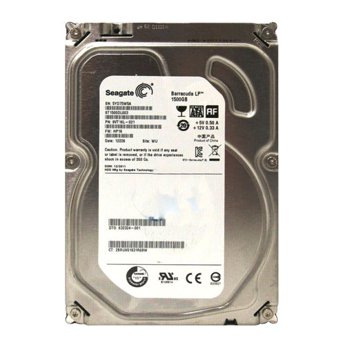 632324-001 HP 1.5TB 5400RPM SATA 3Gb/s 3.5-Inch Hard Drive