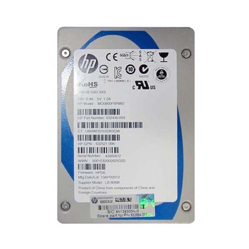 632430-003 HP 800GB Multi-Level Cell SAS 6Gb/s Hot-Pluggable Mainstream 2.5-Inch Solid State Drive for ProLiant Servers