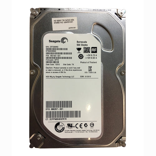 636929-001 HP 500GB 7200RPM SATA 6Gb/s 16MB Cache 3.5-inch Hard Drive