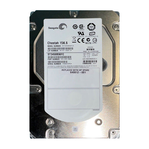 640812-001 HP 450GB 15000RPM Fibre Channel 4Gb/s Dual Port Hot Swappable 3.5-Inch Hard Drive