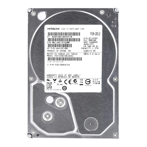 644125-001 HP 1.5TB 7200RPM SATA 6Gb/s 64MB Cache 3.5-Inch Hard Drive