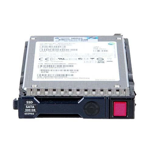 653966-001 HP 200GB Multi-Level Cell SATA 3Gb/s Hot-Pluggable 2.5-Inch Enterprise Solid State Drive for ProLiant Servers Storage Arrays
