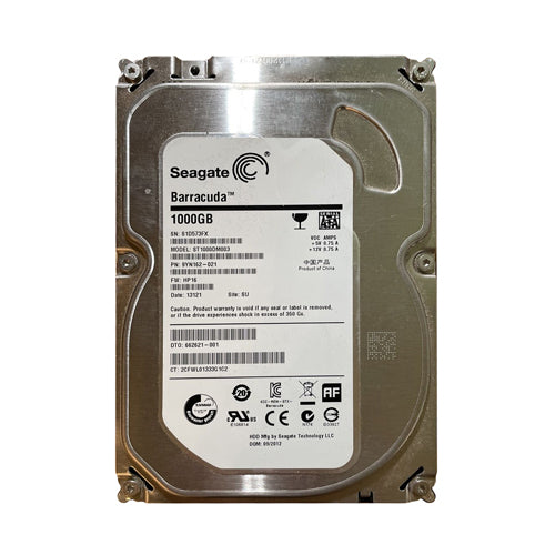 662621-001 HP 1TB 7200RPM SATA 6Gb/s NCQ LFF 3.5-inch Midline Hard Drive
