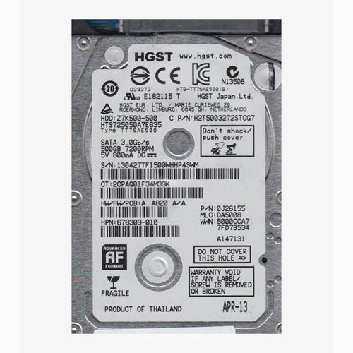 678309-010 HP 500GB 7200RPM SATA 3Gb/s 16MB Cache SFF 2.5-Inch Hard Drive
