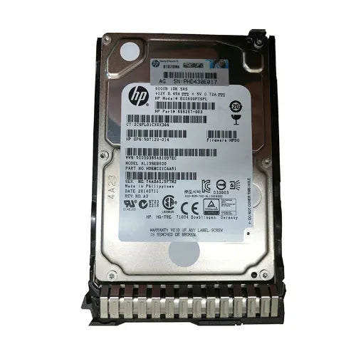 689287-003-1 - HP 600GB 10000RPM SAS 6Gb/s Hot-Pluggable Dual Port SFF 2.5-inch Hard Drive with Tray for Gen1/7 ProLiant Server
