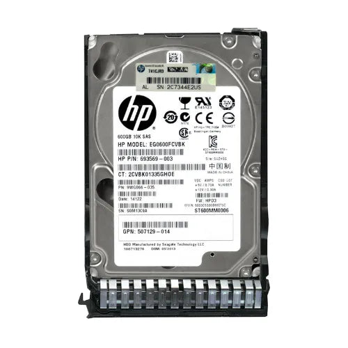 693569-003-GEN - HP 600GB 10000RPM SAS 6Gb/s NHP Hot-Swappable Dual Port SFF 2.5-inch Hard Drive with Tray for ProLiant Server