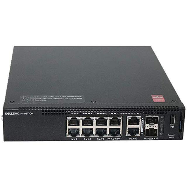 06G93K - Dell Networking N1100-On Series 8 x Ports PoE+ 10/100/1000Base-T + 2 x SFP Ports Layer2 Managed 1U Rack-mountable Gigabit Ethernet Network Switch