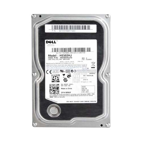 6R63F Dell 500GB 7200RPM SATA 3Gb/s 16MB Cache 3.5-Inch Hard Drive