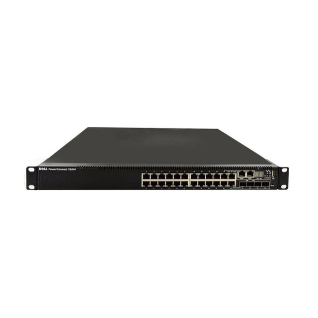 07024P - Dell PowerConnect 7000 Series 7024 24 x Ports PoE+ 10GBase-T + 4 x Combo SFP Ports Layer3 Managed 1U Rack-mountable Gigabit Ethernet Network Switch