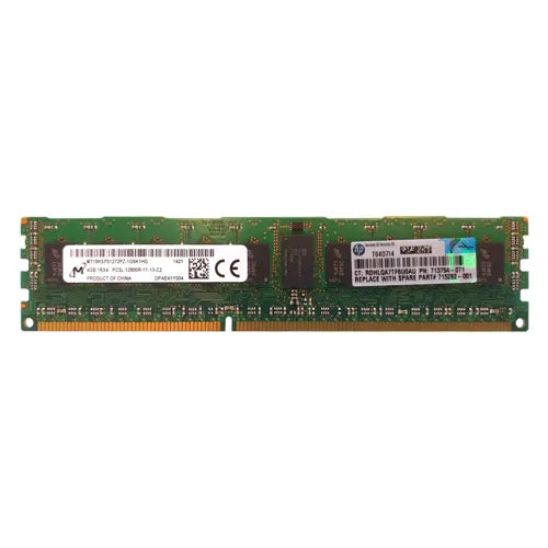 713754-071 HP 4GB DDR3-1600MHz PC3-12800 ECC Registered RDIMM CL11 1Rx4 1.5V 240-Pin Memory Module