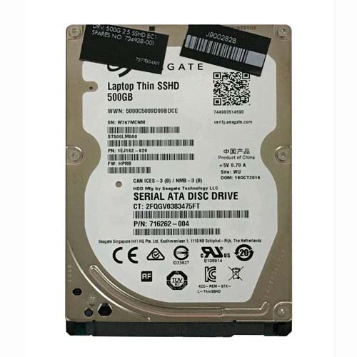 716262-004 HP 500GB 5400RPM Multi-Level Cell SATA 6Gb/s 8GB NAND 64MB Cache SFF 2.5-inch Hybrid Hard Drive
