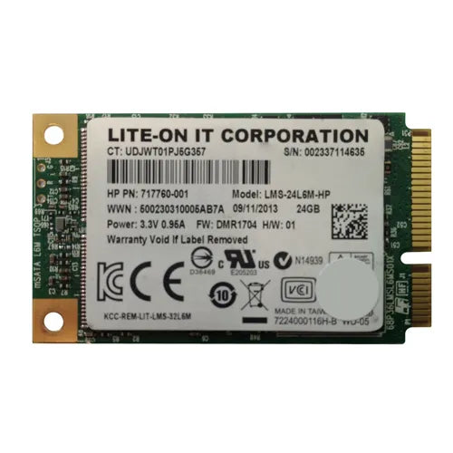 717760-001 HP 24GB Multi-Level Cell SATA 6Gb/s mSATA Solid State Drive