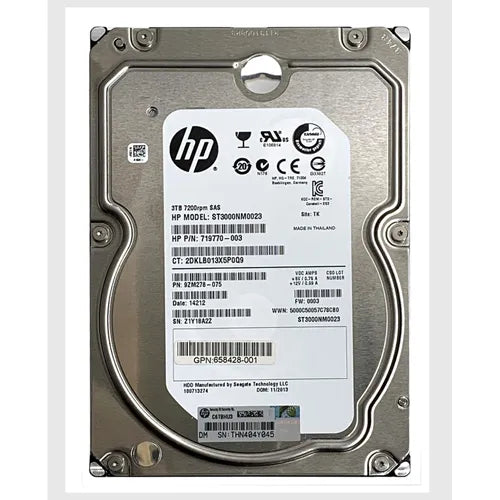719770-003 HP 3TB 7200RPM Midline SAS 6Gb/s Hot Pluggable 3.5-Inch Hard Drive for MSA P2000 Series