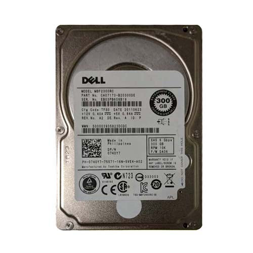 740Y7 Dell 300GB 10000RPM SAS 6Gb/s Hot-Pluggable 16MB Cache 2.5-Inch Hard Drive with Tray for PowerEdge Server & PowerVault Storage Array
