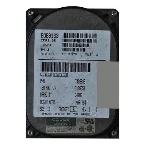 74G8686 IBM 340MB SCSI 50-Pin 3.5-Inch Hard Drive