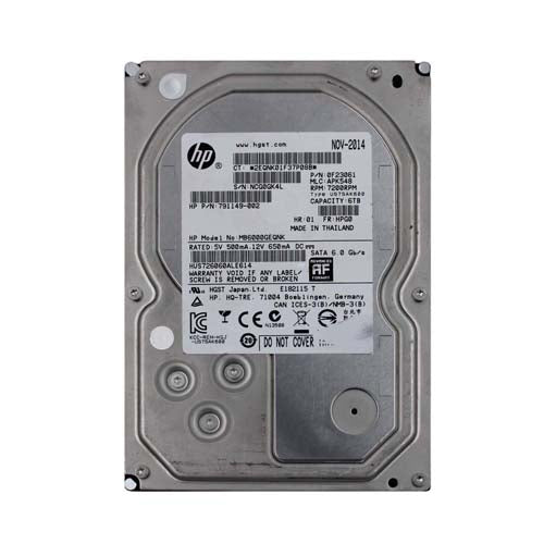 791149-002 HP Midline 6TB 7200RPM SATA 6Gb/s 128MB Cache Hot-Pluggable LFF 3.5-Inch Hard Drive for G8 G9 Proliant Servers