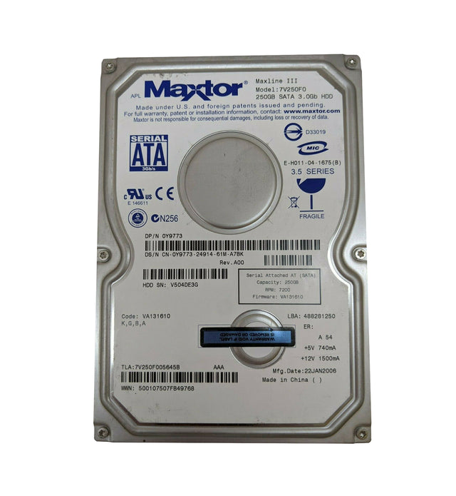 250GB 7200RPM SATA 3Gb/s 16MB Cache 2.5-Inch Hard Drive