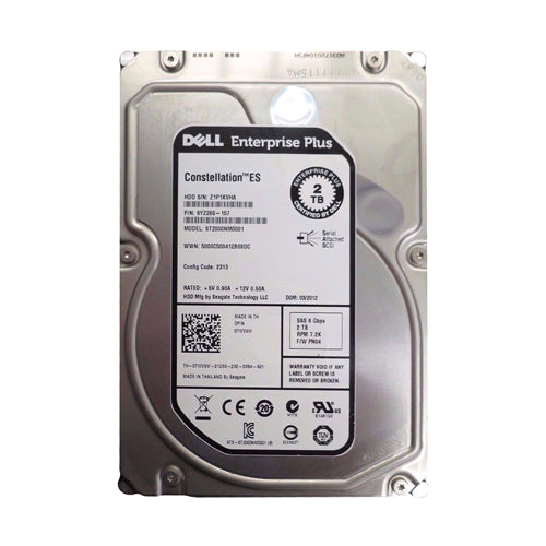 7WV9W Dell 2TB 7200RPM SAS 6Gb/s Hot-Pluggable (512n) 3.5-Inch Nearline Hard Drive with Tray for PowerEdge Server & PowerVault Storage Array
