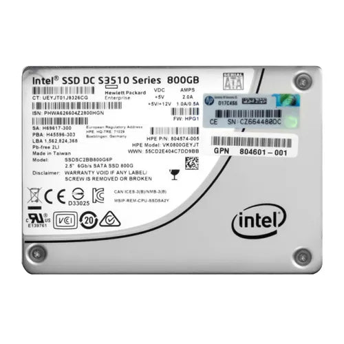 804574-005 HP 800GB SATA 6Gb/s Read Intensive-2 3.5-Inch Solid State Drive with Smart Carrier for ProLiant ML110 Gen10